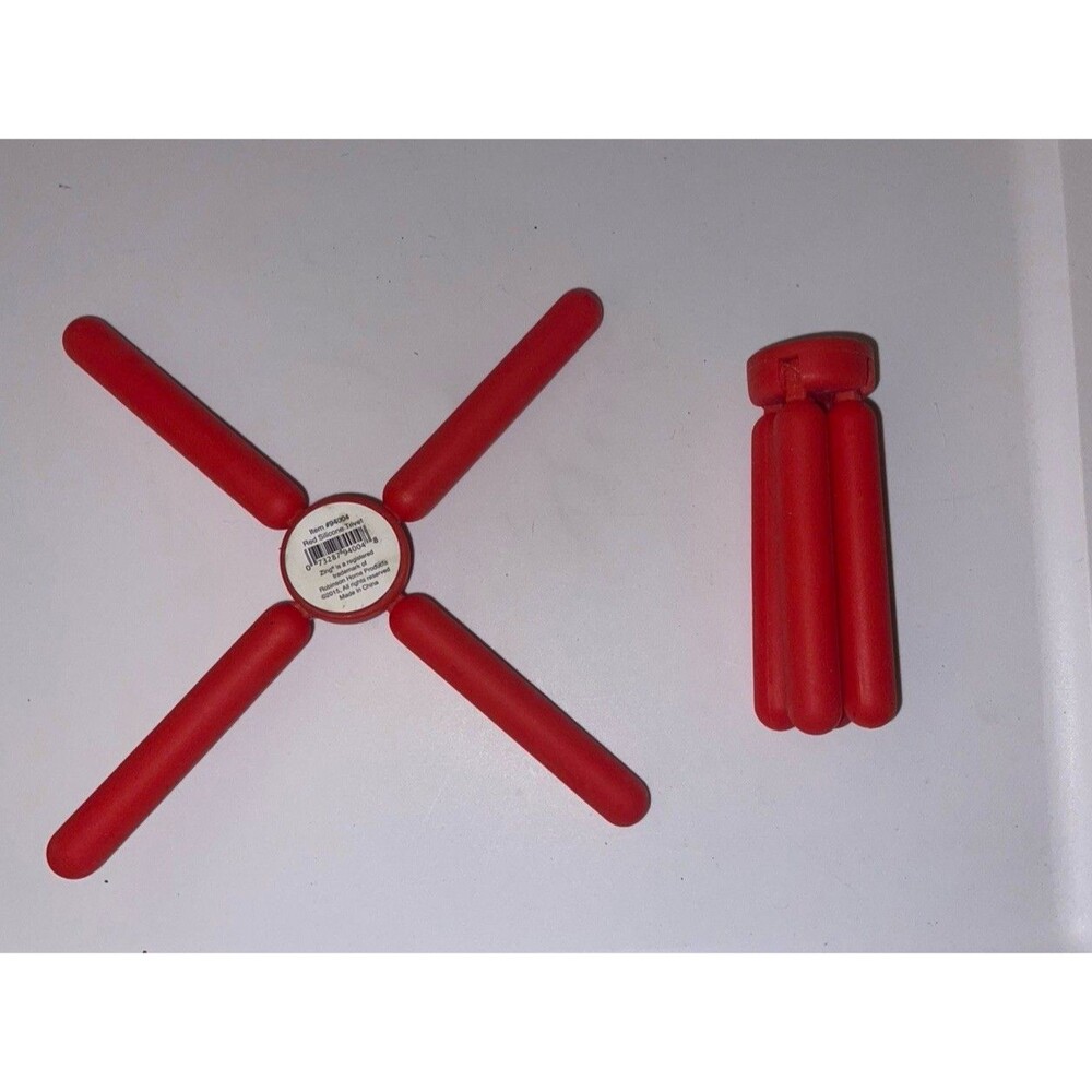 2 Silicone Folding Pot Trivets Cross Deasign For Hot Dishes Folds For Storage
